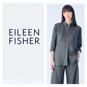 Eileen fisher Organic Linen Classic Collar Shirt
Easy Fit, Long Length Size L